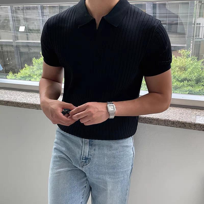 Sports Shirt Summer Sports And Leisure Slim Fit T-Shirt Fashionable Mens Golf Polo Shirt Open Neck Breathable