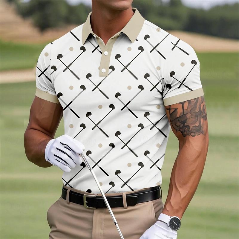 Sports Shirt Fashion Golf Club Graphic Polo Shirts For Men Trendy Summer Short Sleeve 3D Printed Polo Shirt