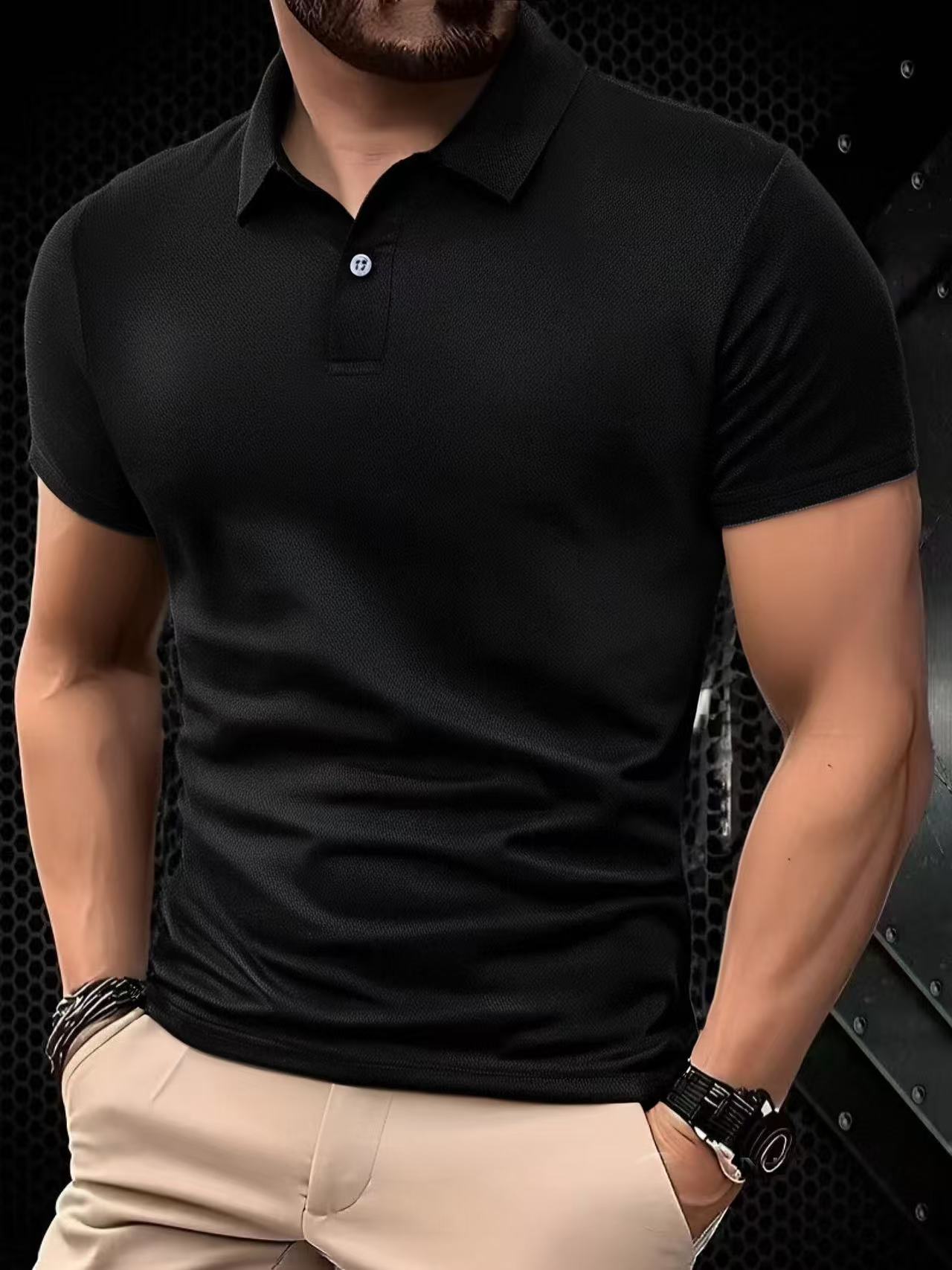Sports Shirt 2026 Solid color polo shirt ultra-light mens quick-drying breathable sweat-wicking shirt suitable