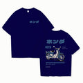 Sports Shirt Fashion Loose T-Shirt Retro Summer Cartoon Anime Car Print Unisex Short Sleeve Round Neck Couples