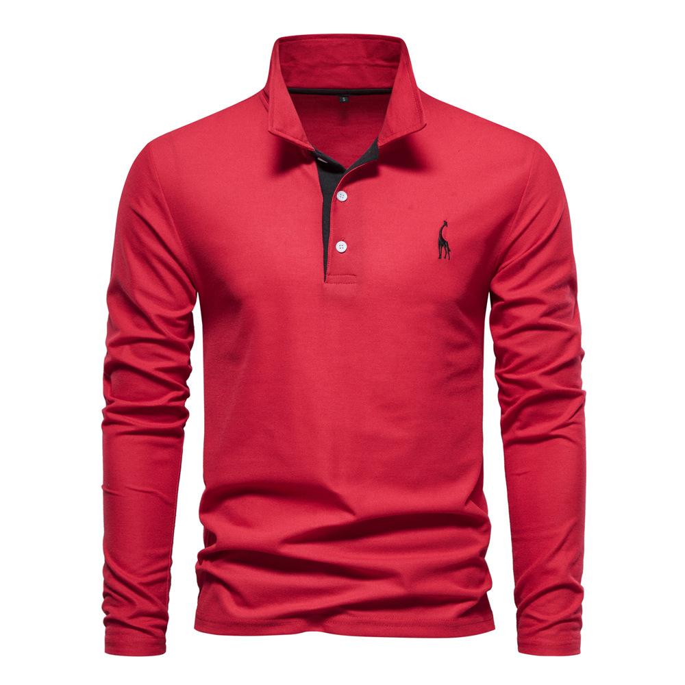 Sports Shirt Mens long-sleeved embroidered sport polo shirt for spring and autumn casual and fashionable