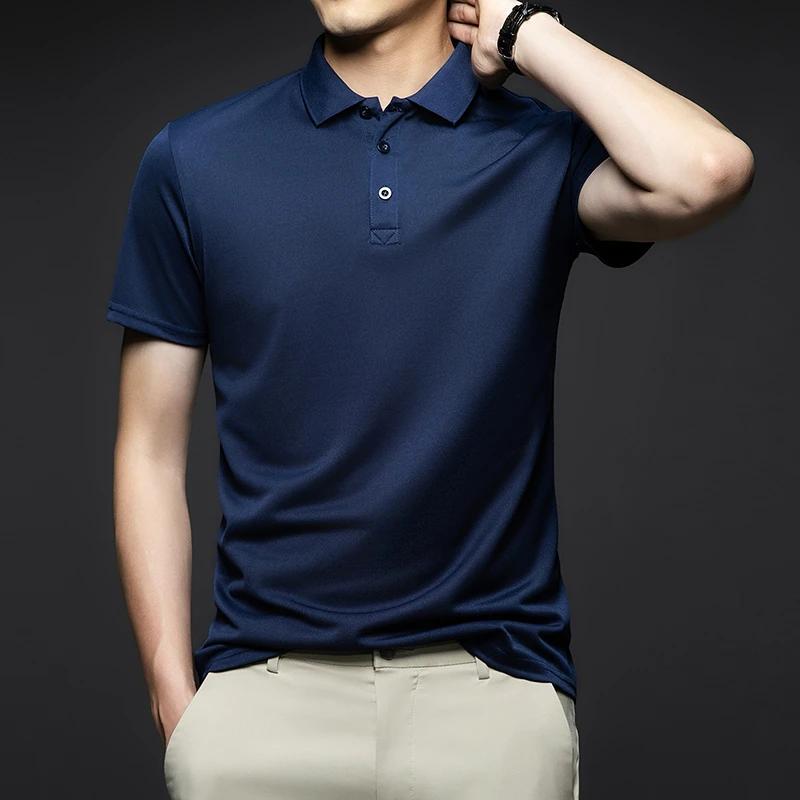 Sports Shirt Mens Fashion Solid Short Sleeved Polo Shirt Summer Breathable Comfortable Top