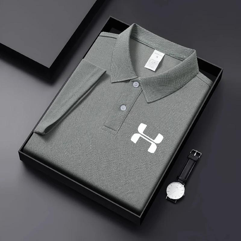 Sports Shirt 2026 New Solid Color Polo Shirt Mens Short Sleeve Button T-shirt Flip Collar Lightweight Street Wear