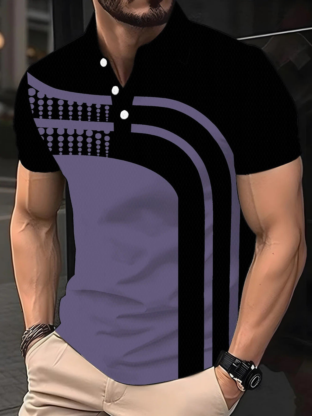Sports Shirt 2026 Summer Mens Polo Shirt with Stripes Print Breathable Lightweight Casual Fashionable Outdoor