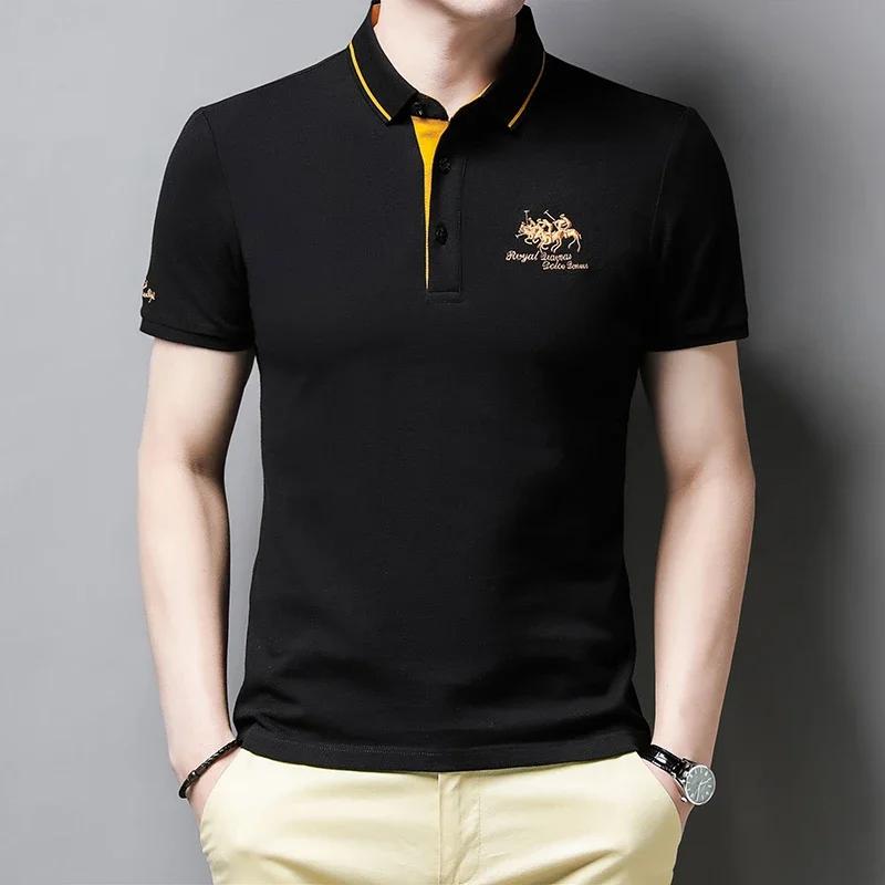 Sports Shirt Mens Embroidered Casual Fashion Short Sleeved POLO Shirt Summer Comfortable Top