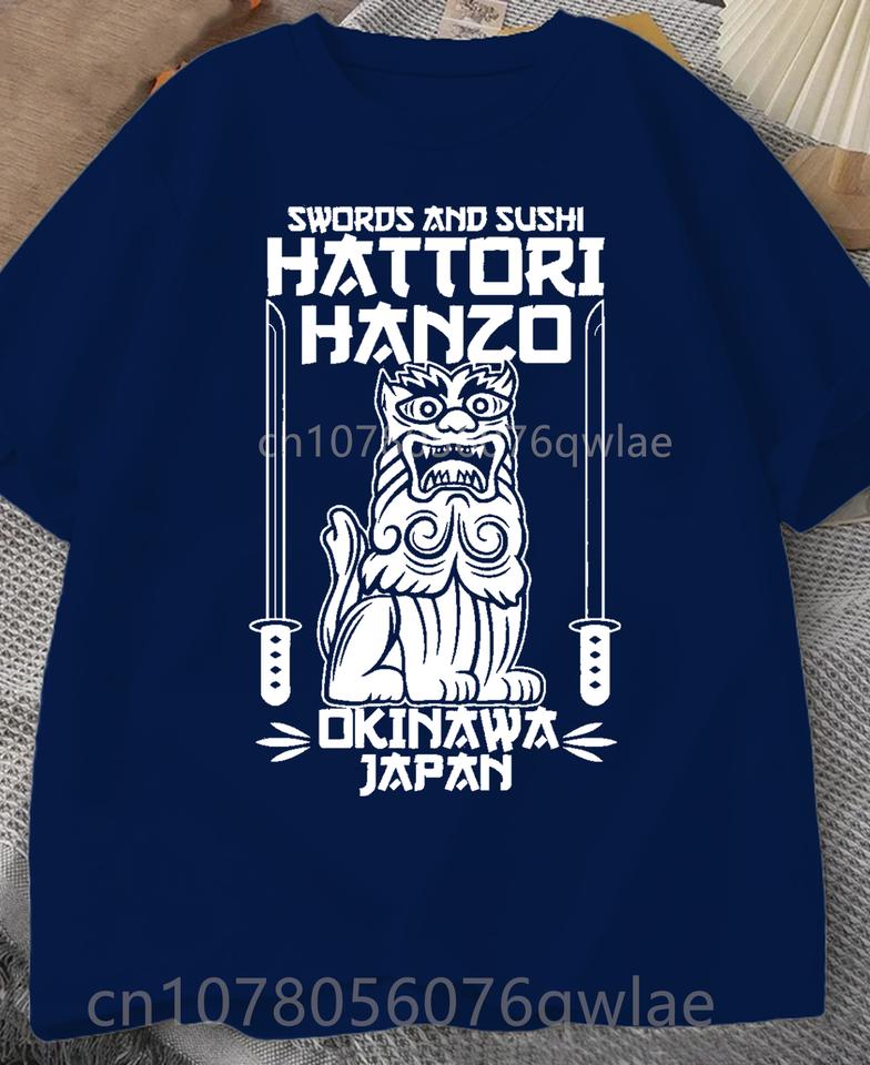Hattori Hanzo RED Swords and Sushi Kill Bill Okinawa Japan tarantino T-Shirt Crew Neck Short Sleeves