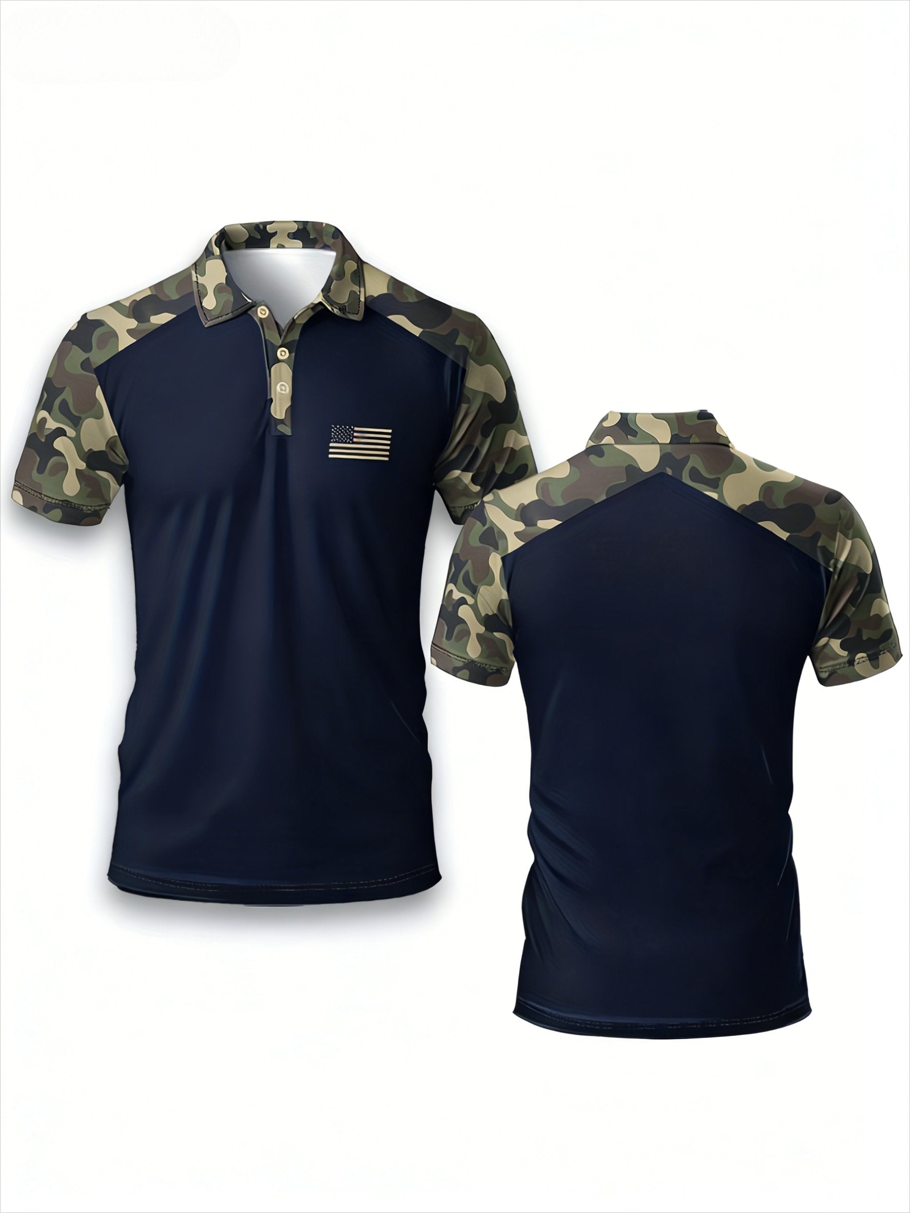 Sports Shirt 2026 Summer Latest Camouflage Print Mens Casual Short-Sleeved Dress Shirt Daily Casual Golf Sport