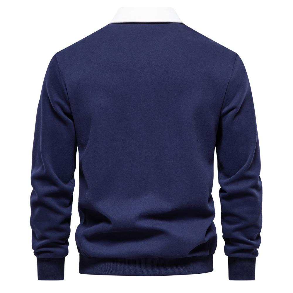 Sports Shirt Mens Autumn Long-Sleeved POLO Collar European Size Sweater - Trendy High-Quality Casual Versatile