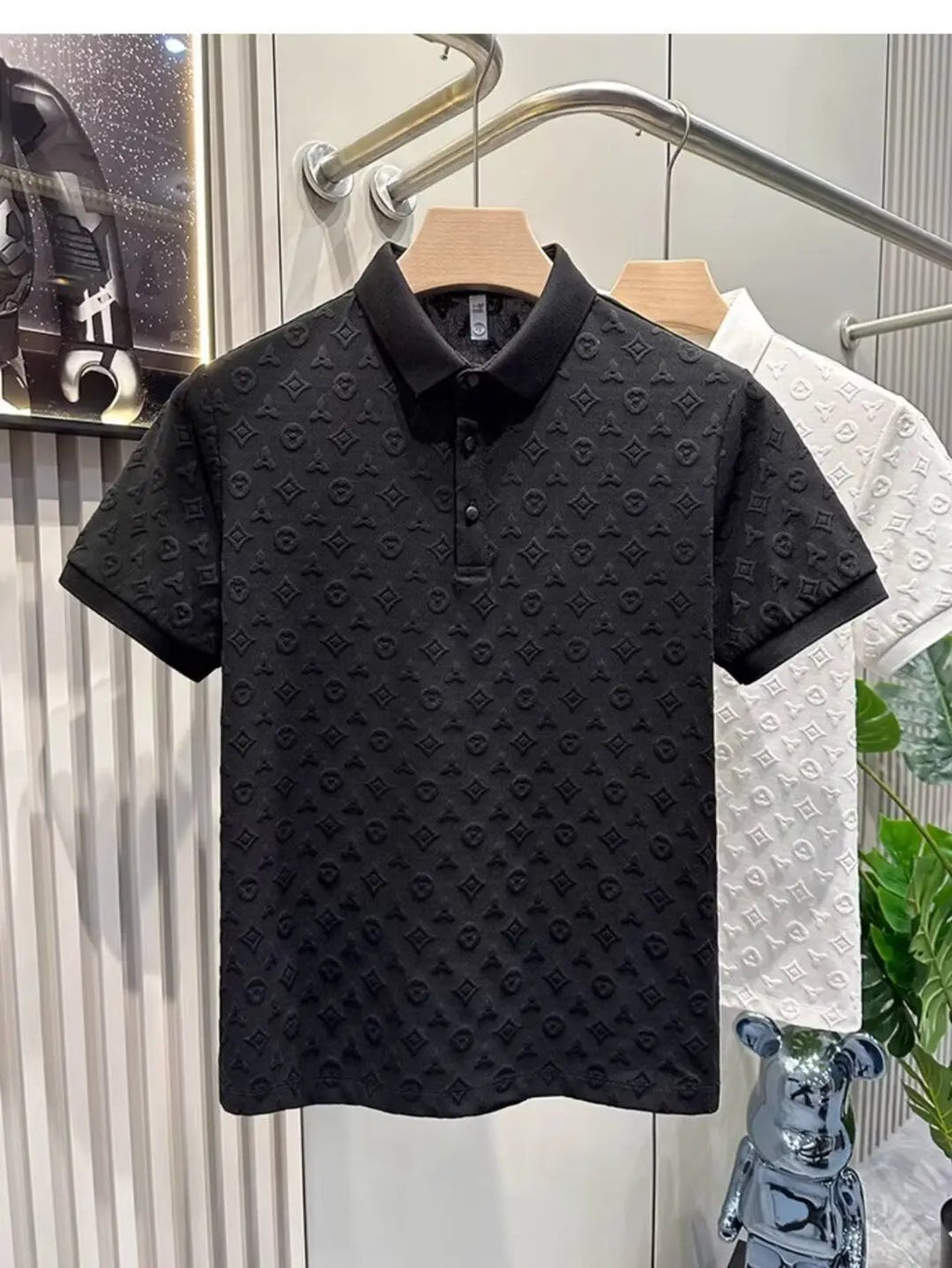 Sports Shirt Summer New Mens Lop-up Hollow Short-sleeved Polo Tee Shirt Ice Silk Breathable Business Fashion