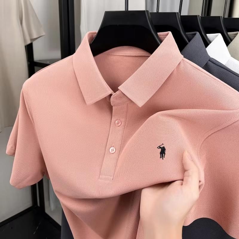 Sports Shirt High end brand short sleeve mens polo shirt luxury pony embroidery summer lightweight breathable