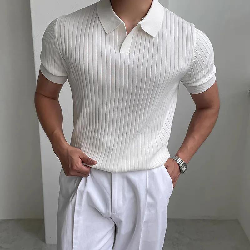 Sports Shirt Summer Sports And Leisure Slim Fit T-Shirt Fashionable Mens Golf Polo Shirt Open Neck Breathable