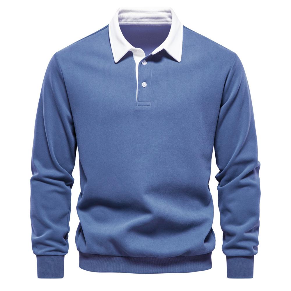 Sports Shirt Mens Autumn Long-Sleeved POLO Collar European Size Sweater - Trendy High-Quality Casual Versatile