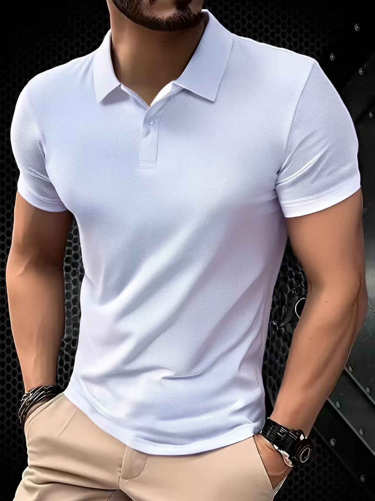 Sports Shirt 2026 Solid color polo shirt ultra-light mens quick-drying breathable sweat-wicking shirt suitable