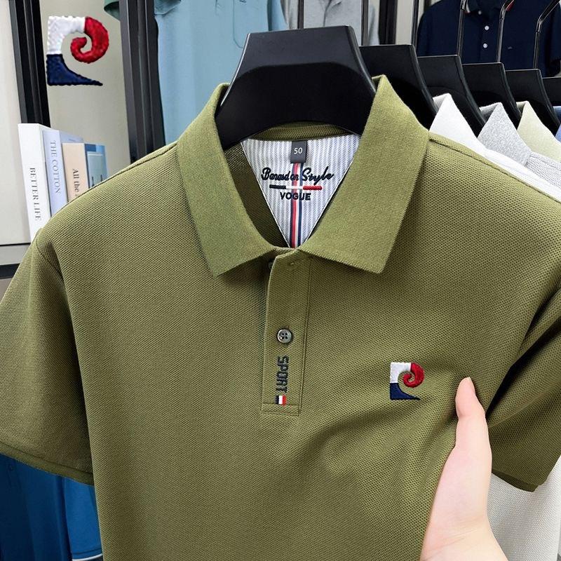 Sports Shirt New summer mens high-quality casual short sleeved polo shirt trendy and fashionable sweat absorbing