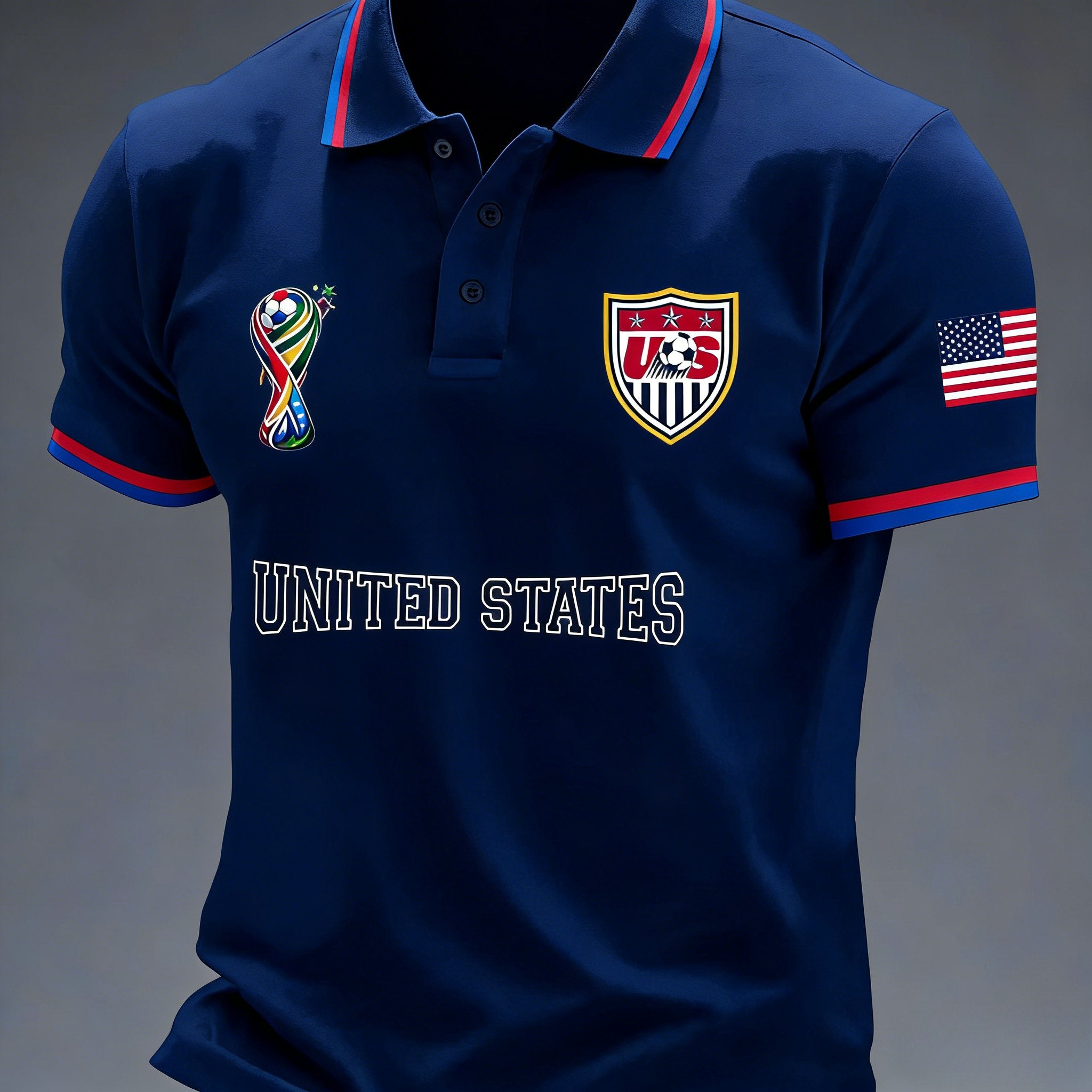 Sports Shirt 2026 Football Pattern Printed Polyester Fabric Machine Washable Breathable Regular Fit Suitable for