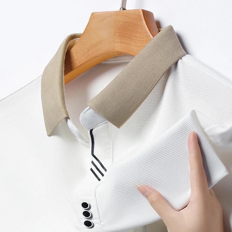 Sports Shirt Mens Solid Color Casual Fashion Short Sleeve Polo Shirt Summer Comfortable Top for Business And