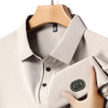 Sports Shirt 2026 mens summer new ice silk short sleeved polo shirt casual breathable slim fit cool quick drying