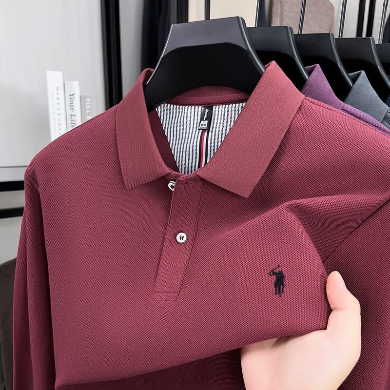 Sports Shirt 100 cotton spring and autumn new mens long sleeved casual comfortable fashion brand polo shirt
