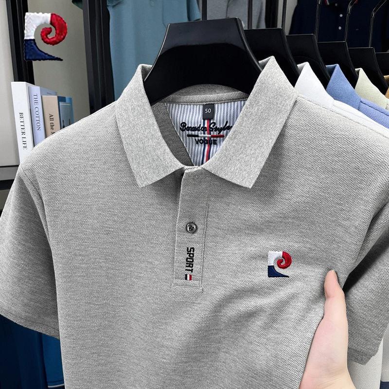 Sports Shirt New summer mens high-quality casual short sleeved polo shirt trendy and fashionable sweat absorbing