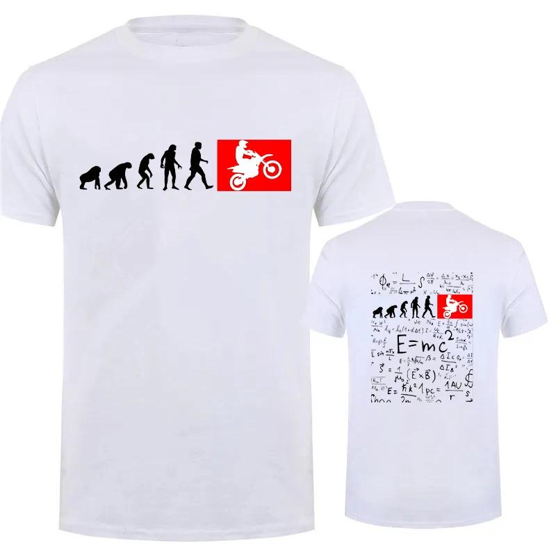 Human Evolution Motocross Design Vintage T-shirt for Men Autocycle Motorbike Speedometer