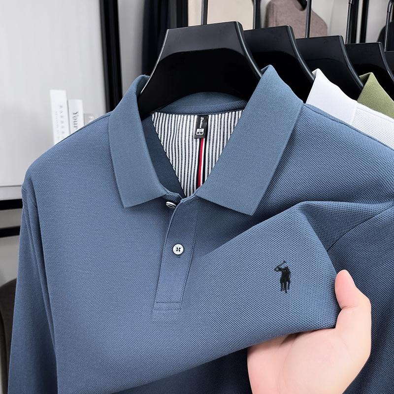 Sports Shirt 100 cotton spring and autumn new mens long sleeved casual comfortable fashion brand polo shirt