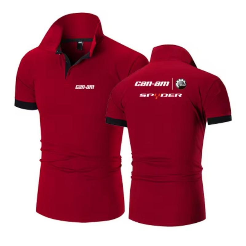 Sports Shirt 2026 New Fashion Polo Shirt Solid Color Men Can Am Team Motorcycles Short Sleeve Polo Shirt Summer