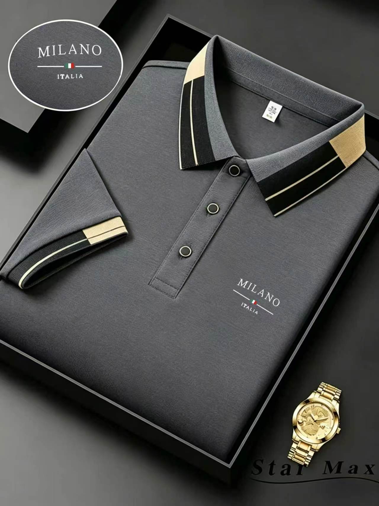 Sports Shirt Mens luxury short sleeve polo shirt with horse embroidery Milan style summer casual t shirt men