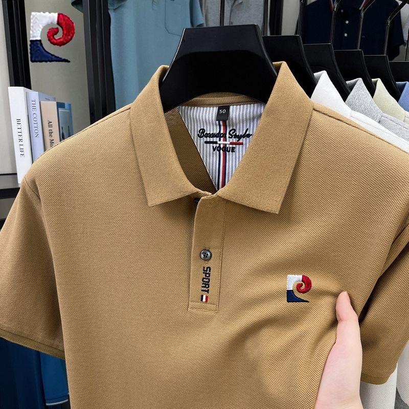 Sports Shirt New summer mens high-quality casual short sleeved polo shirt trendy and fashionable sweat absorbing