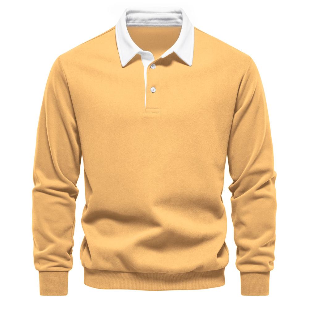 Sports Shirt Mens Autumn Long-Sleeved POLO Collar European Size Sweater - Trendy High-Quality Casual Versatile