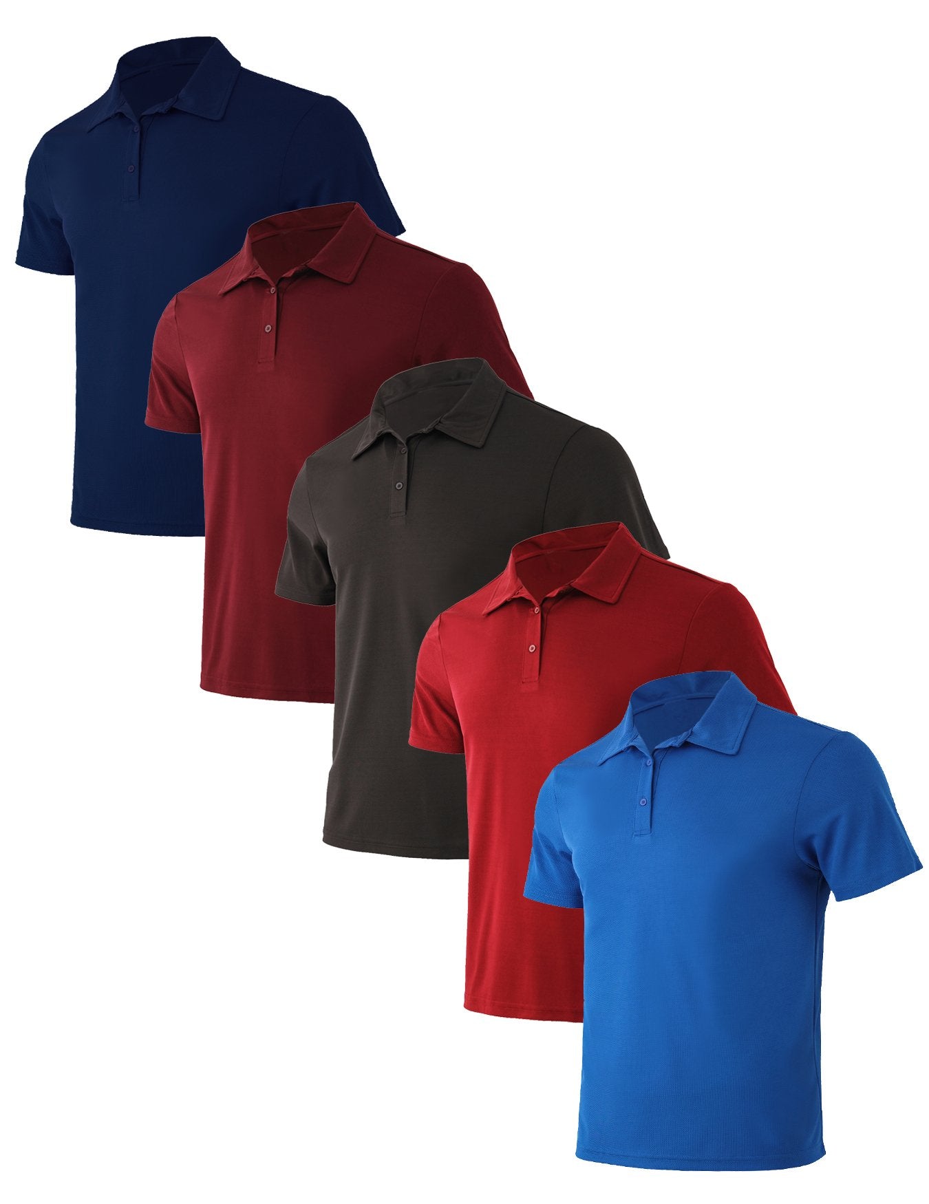 Sports Shirt 5-piece mens summer solid color short sleeved polo shirt breathable quick drying short sleeved top