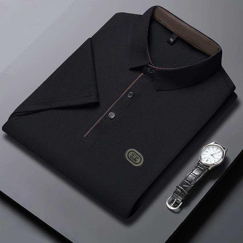 Sports Shirt 2026 mens summer new ice silk short sleeved polo shirt casual breathable slim fit cool quick drying