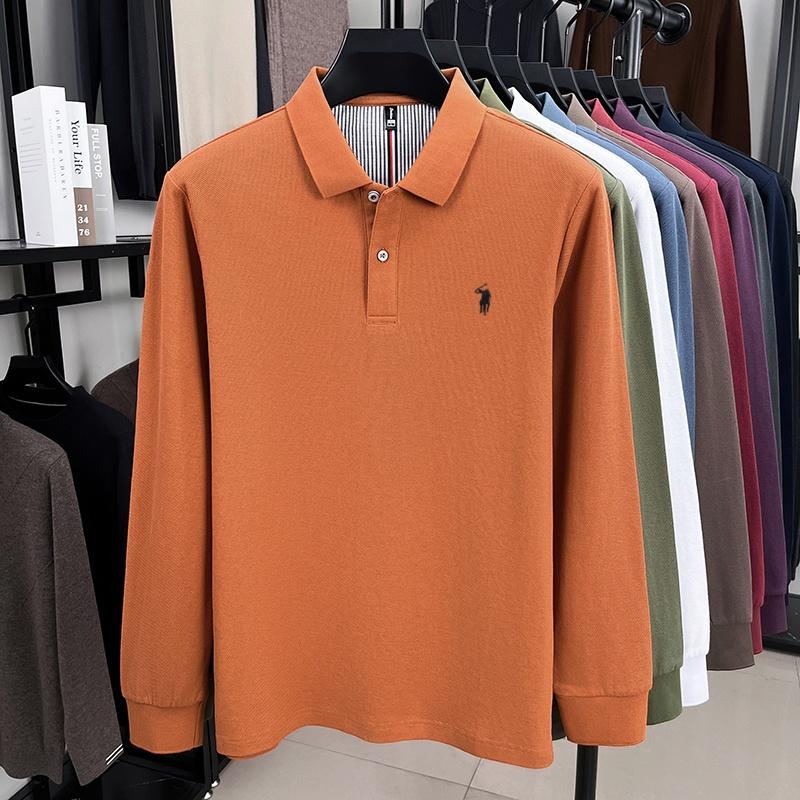 Sports Shirt 100 cotton spring and autumn new mens long sleeved casual comfortable fashion brand polo shirt