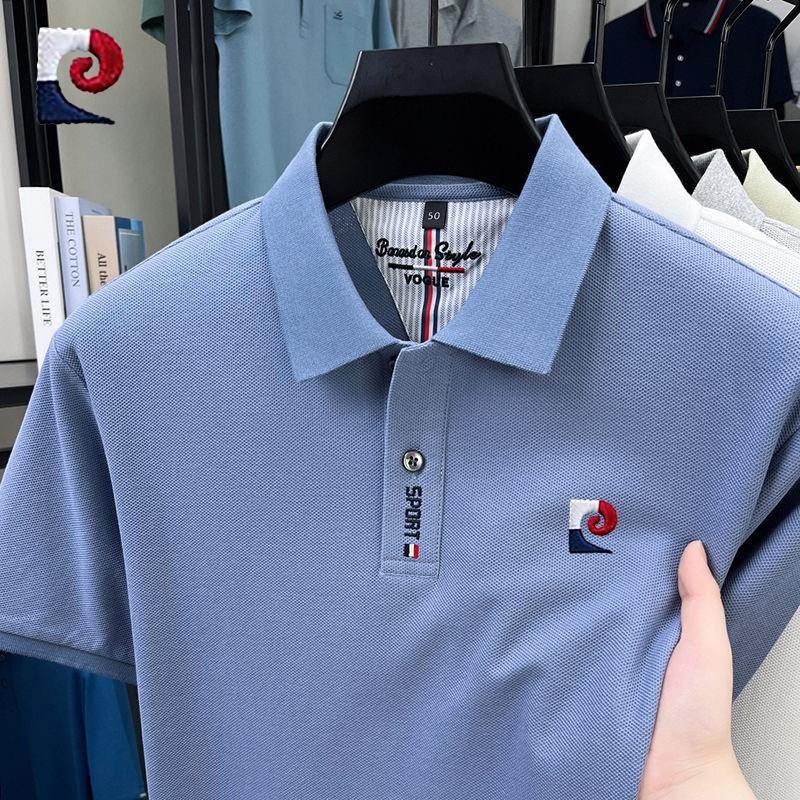 Sports Shirt New summer mens high-quality casual short sleeved polo shirt trendy and fashionable sweat absorbing