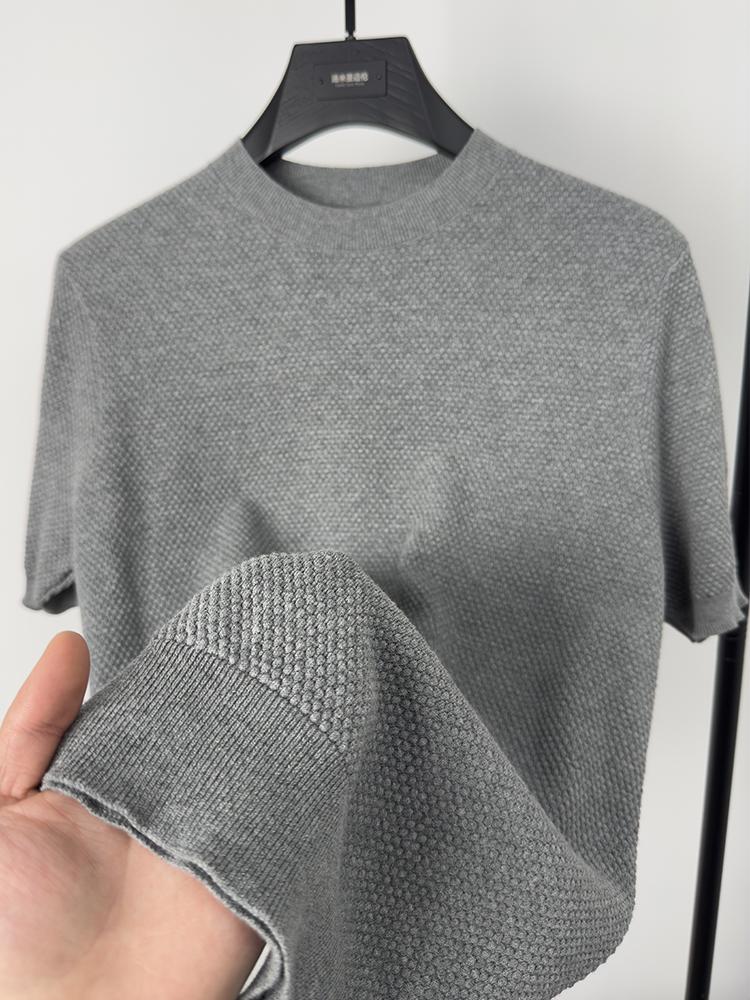 Sports Shirt 100 cotton high-quality knitted solid color short sleeved T-shirt mens new summer casual versatile