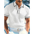 Sports Shirt New Mens Short Sleeved Summer Color Blocked Striped Lapel Polo Shirt for Summer