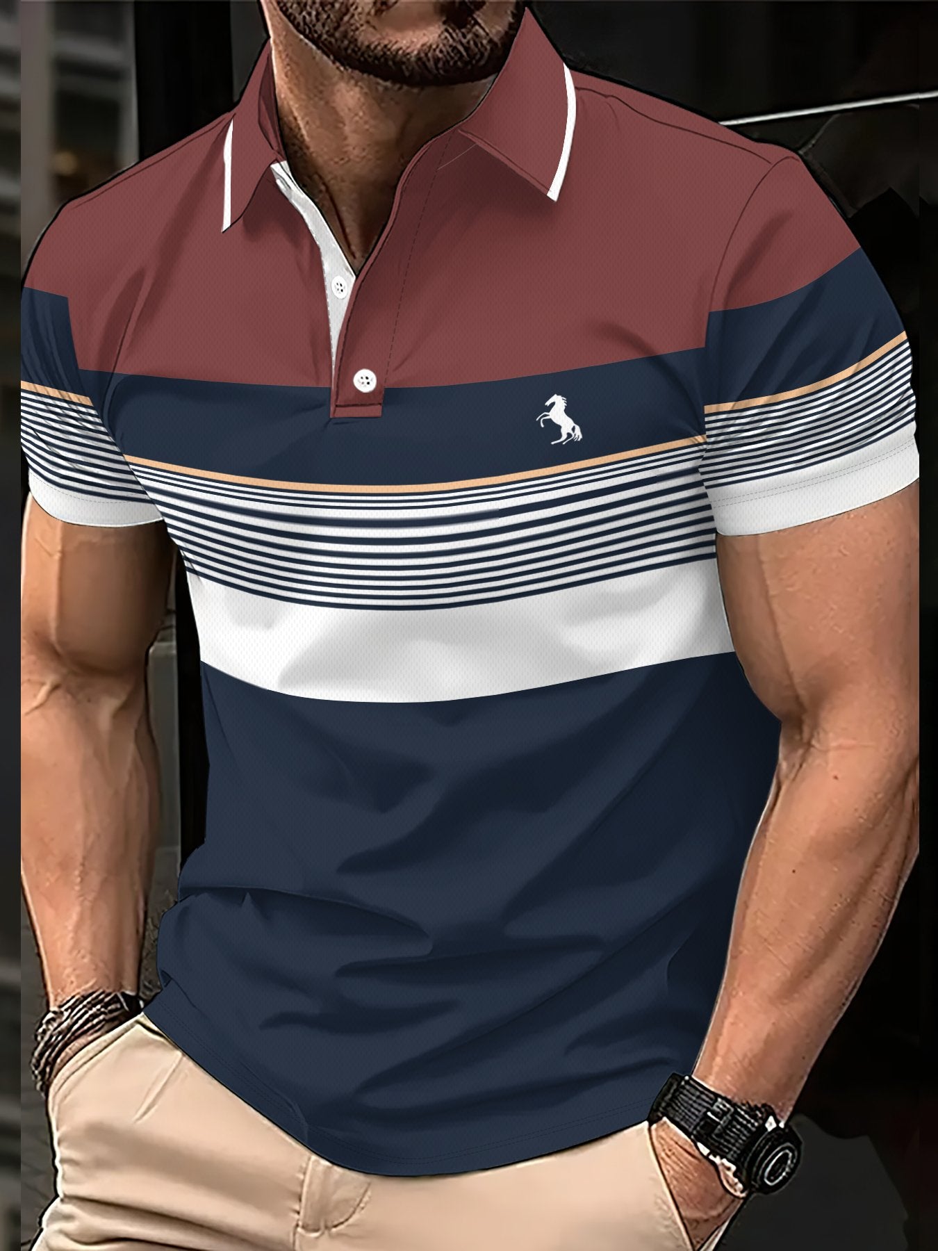 Sports Shirt 2026 Summer Mens Polo Shirt - 3D Printed Design Breathable Lightweight Stylish and Fashionable