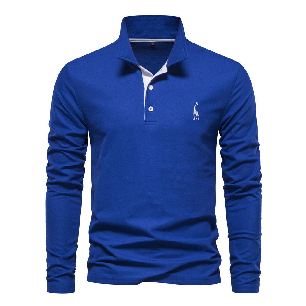 Sports Shirt Mens long-sleeved embroidered sport polo shirt for spring and autumn casual and fashionable