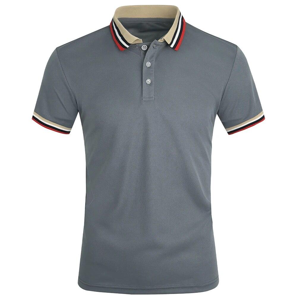 Sports Shirt Men Summer Solid Casual Office Breathable Cotton Polo Shirt Fashion Brand Male Business High Quality