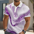 Sports Shirt Mens Abstract Geometric Polo Short Sleeve Shirts Lapel Business Casual Athleisure Daily Wear 3D
