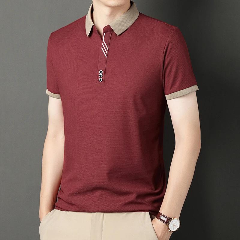 Sports Shirt Mens Solid Color Casual Fashion Short Sleeve Polo Shirt Summer Comfortable Top for Business And