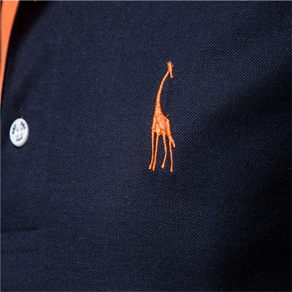 Sports Shirt Dropshipping Polo Giraffe Shirt Men Quality Embroidery Summer Short Sleeve Polo Casual Business