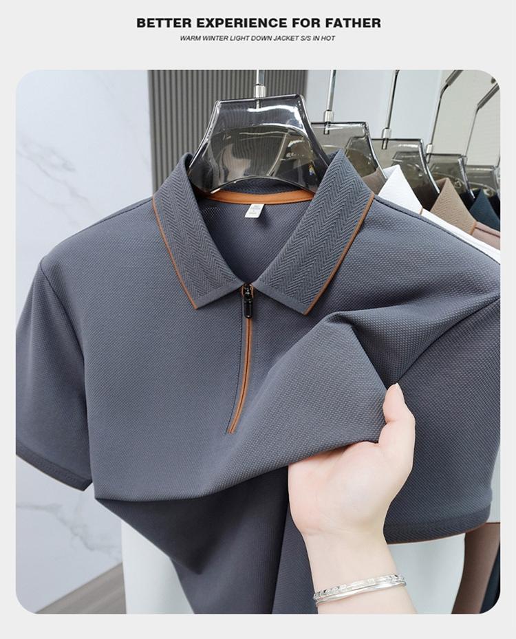 Sports Shirt 2026 summer fashion brand new mens short sleeved solid color polo shirt quick drying lightweight
