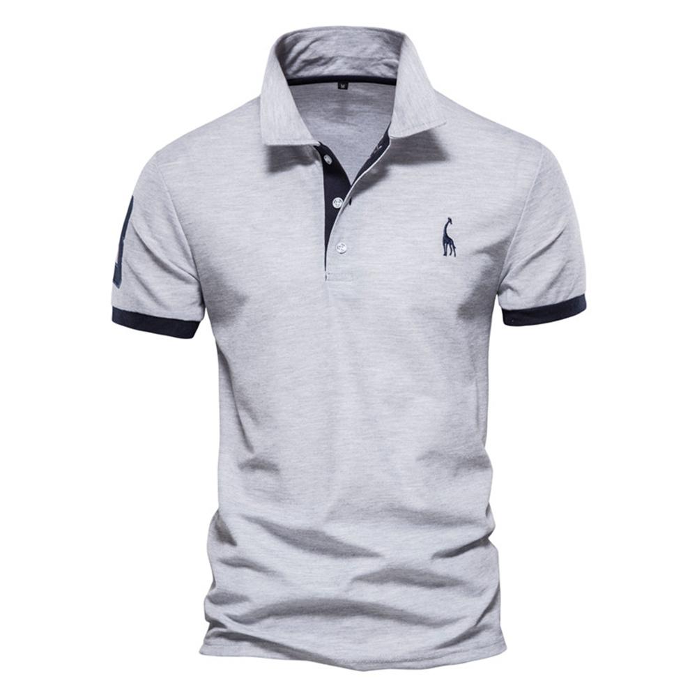 Sports Shirt Dropshipping Polo Giraffe Shirt Men Quality Embroidery Summer Short Sleeve Polo Casual Business
