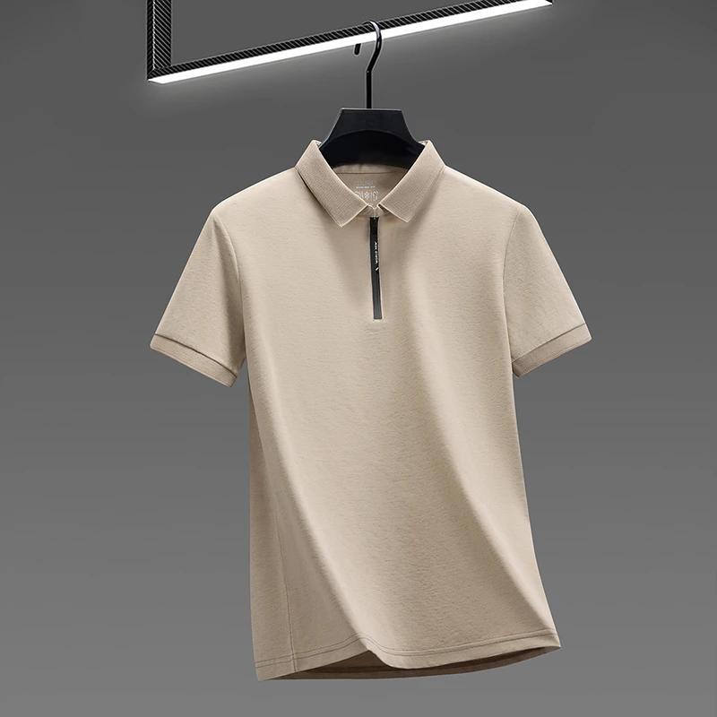 Sports Shirt 2026 New Mens Quarter Zip Polo Shirt Cool Breathable Fabric Short Sleeve Top For Office And Daily