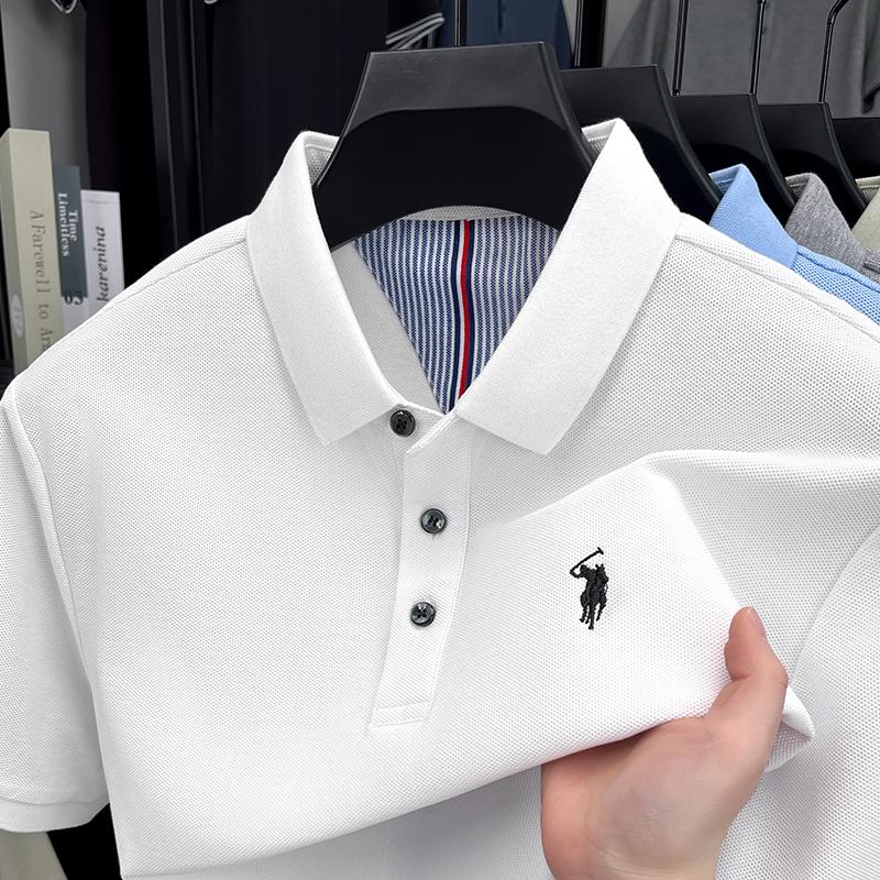 Sports Shirt 100 pure cotton short sleeved mens polo shirt summer fashion high-end brand pony embroidery golf top