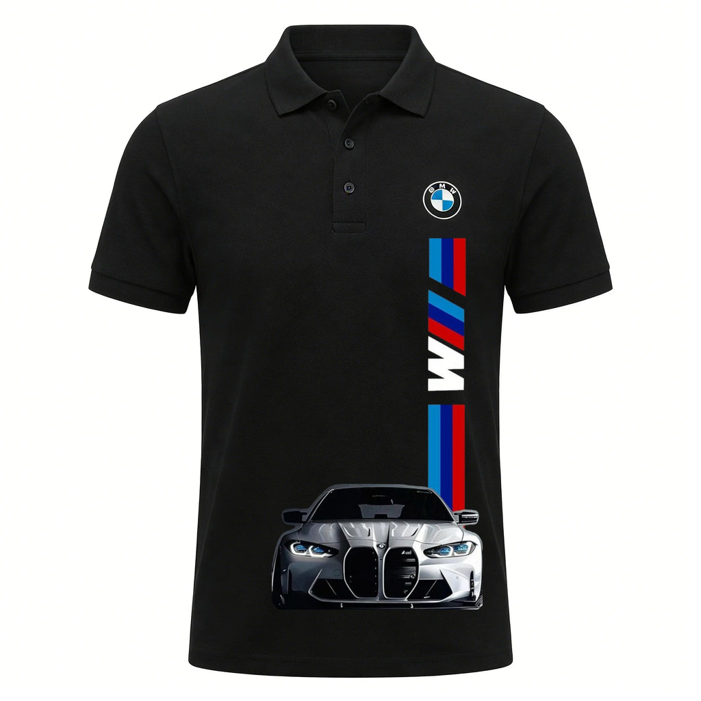 Sports Shirt BMW Power Polo Shirt for Men Classic Print 2026 Summer Breathable Short Sleeve Collared Tops for