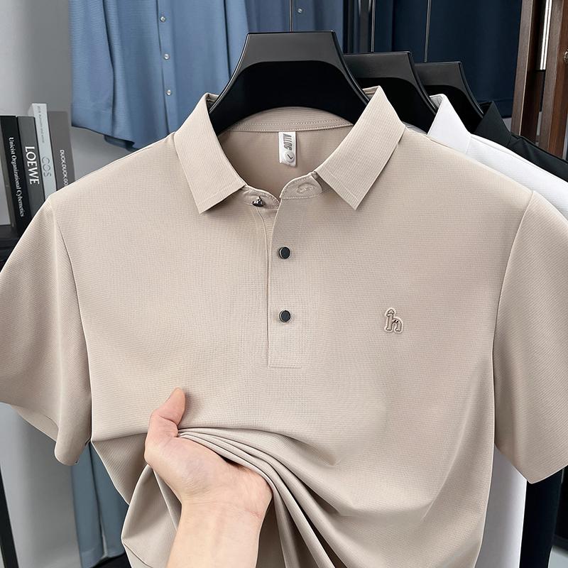 Sports Shirt 2026 New Arrival for Mens Lightweight Luxury Embroidered Polo Shirts with Flap Collar for Business