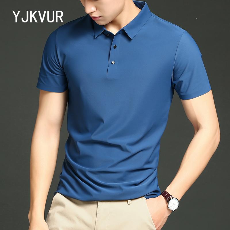 Sports Shirt YJKVUR 2026 Summer New Polo Shirt Men 3 Buttons Casual Work T Shirts Quick Dry Short Sleeve Golf