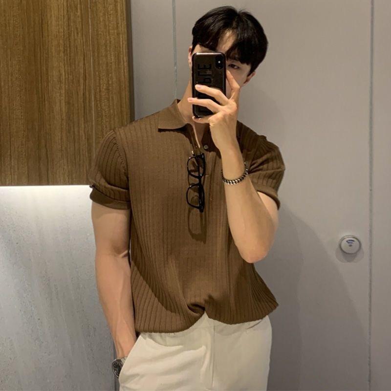 Sports Shirt Summer Sports And Leisure Slim Fit T-Shirt Fashionable Mens Golf Polo Shirt Open Neck Breathable