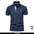 Sports Shirt AIOPESON Cotton Mens Polos Giraffe Embroidery Short Sleeve Polo Shirts for Men High Quality Brand